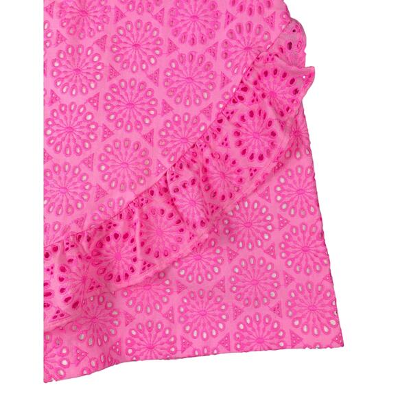 Lilly Pulitzer Faye Skort in Prosecco Pink Neon Geo Eyelet Size 00 Beachy Resort - Picture 3 of 11